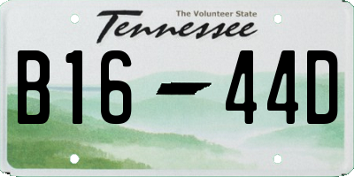TN license plate B1644D