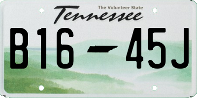 TN license plate B1645J