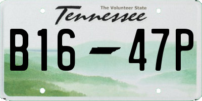 TN license plate B1647P