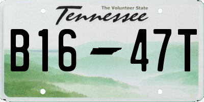 TN license plate B1647T