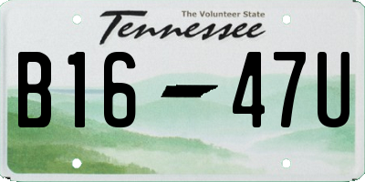 TN license plate B1647U