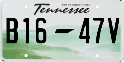 TN license plate B1647V