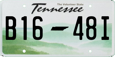 TN license plate B1648I