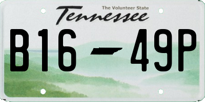 TN license plate B1649P
