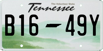 TN license plate B1649Y