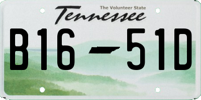 TN license plate B1651D