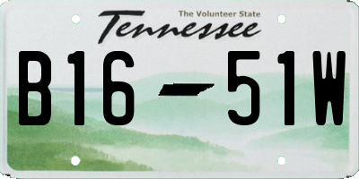 TN license plate B1651W