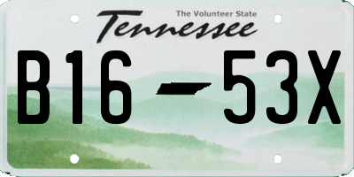 TN license plate B1653X