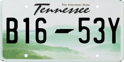 TN license plate B1653Y