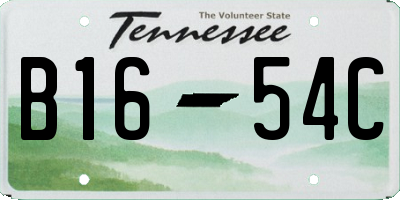 TN license plate B1654C