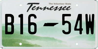 TN license plate B1654W