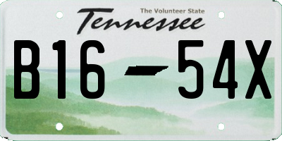 TN license plate B1654X