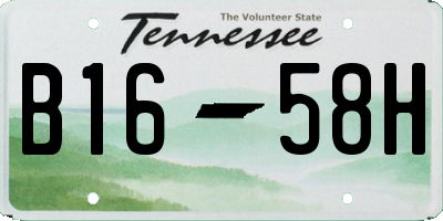 TN license plate B1658H