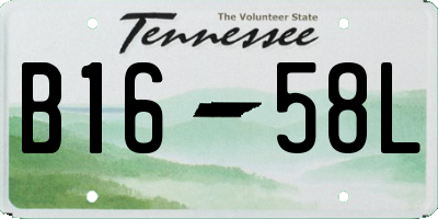 TN license plate B1658L