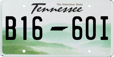 TN license plate B1660I