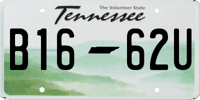 TN license plate B1662U