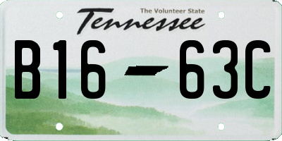 TN license plate B1663C