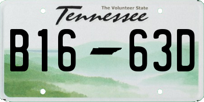 TN license plate B1663D