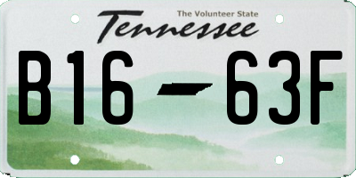 TN license plate B1663F