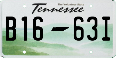 TN license plate B1663I