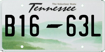 TN license plate B1663L