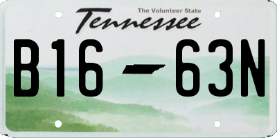 TN license plate B1663N