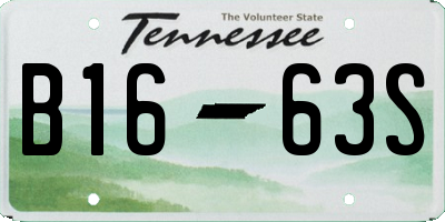 TN license plate B1663S