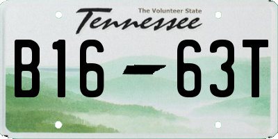 TN license plate B1663T