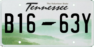 TN license plate B1663Y
