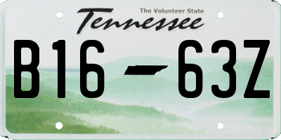 TN license plate B1663Z