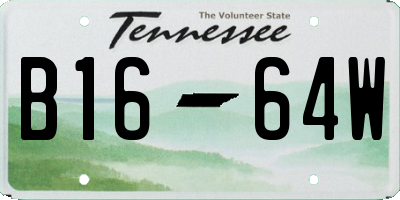 TN license plate B1664W