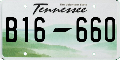 TN license plate B1666O