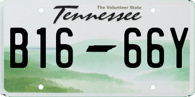 TN license plate B1666Y