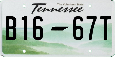 TN license plate B1667T