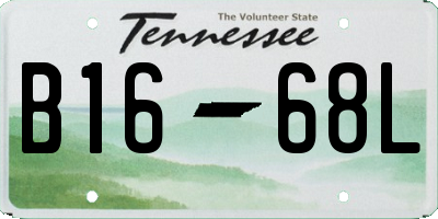 TN license plate B1668L