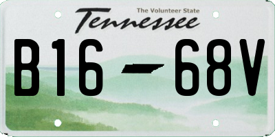 TN license plate B1668V