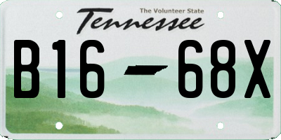 TN license plate B1668X