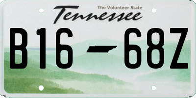TN license plate B1668Z