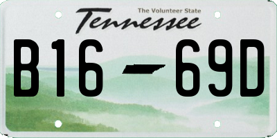TN license plate B1669D
