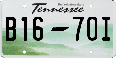 TN license plate B1670I