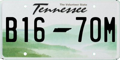 TN license plate B1670M