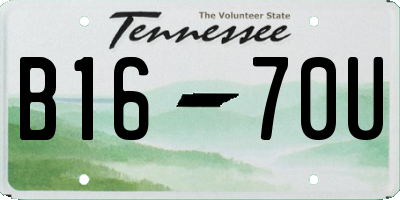 TN license plate B1670U