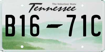 TN license plate B1671C