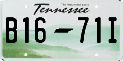 TN license plate B1671I