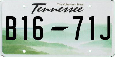 TN license plate B1671J