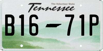 TN license plate B1671P
