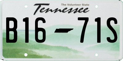 TN license plate B1671S