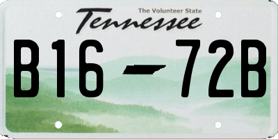 TN license plate B1672B