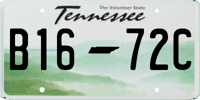 TN license plate B1672C
