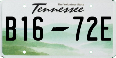 TN license plate B1672E
